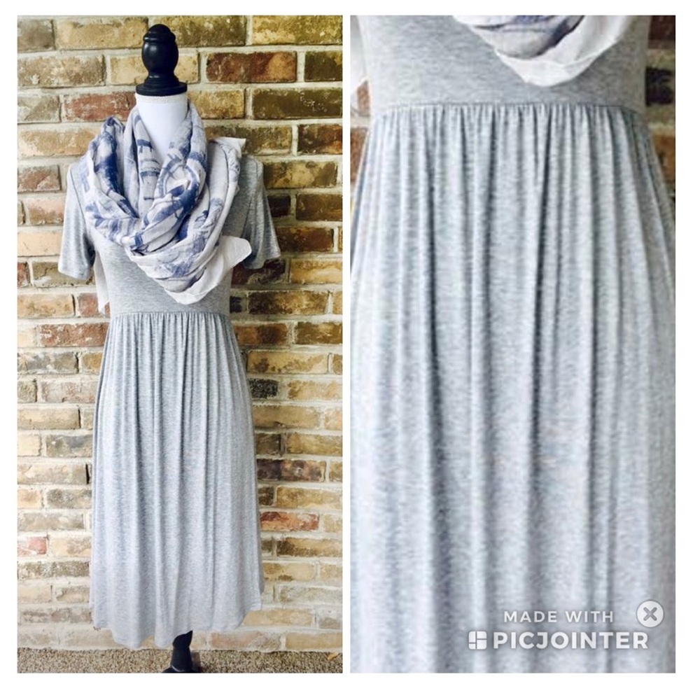 Heather gray midi dress